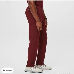 Figs Technical Collection Burgundy Axim Cargo Scrub Pants